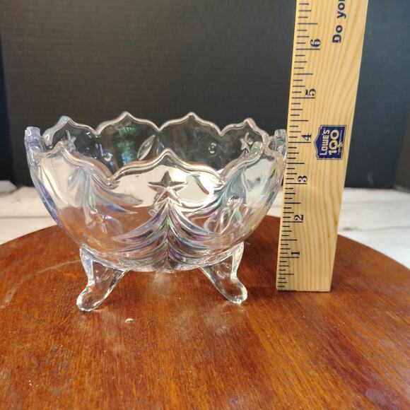 Mikasa Holiday Evergreen Emerald 3-Footed 6" Open Candy Dish Bowl‎ - Picture 10 of 10